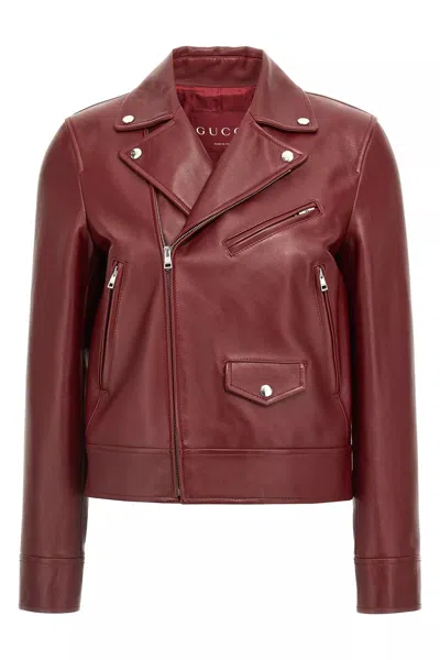 GUCCI GUCCI WOMEN LEATHER BIKER JACKET