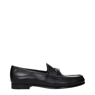 Gucci Women's Leather Black Loafers In Brown