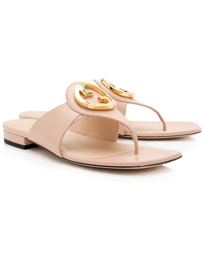 Gucci Women's Leather Blondie T Strap Sandals (authentic Pre-loved) In Pink
