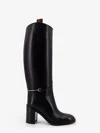 Gucci Women Leather Boots With Slim Horsebit Detail In Black