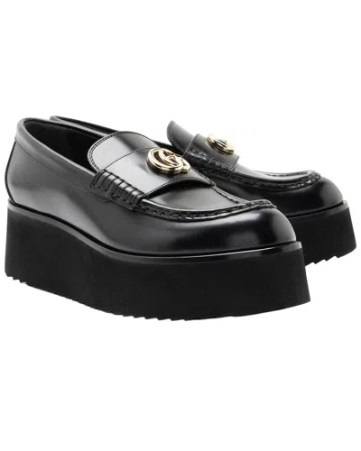 Pre-owned Gucci Women's Leather Creeper Platform Loafers (authentic Pre-loved)