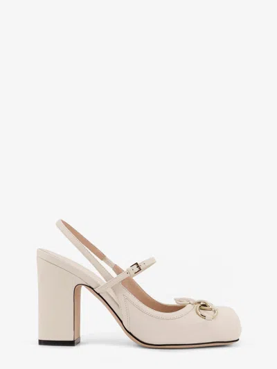 Gucci Women Leather Decollete In Gold