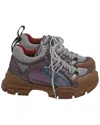 Gucci Women's Leather Flashtrek Lace-up Sneaker (authentic Pre-loved) In Multi