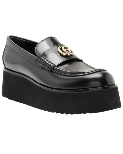 Pre-owned Gucci Women's Leather Gg Creeper Platform Loafer (authentic Pre-loved)