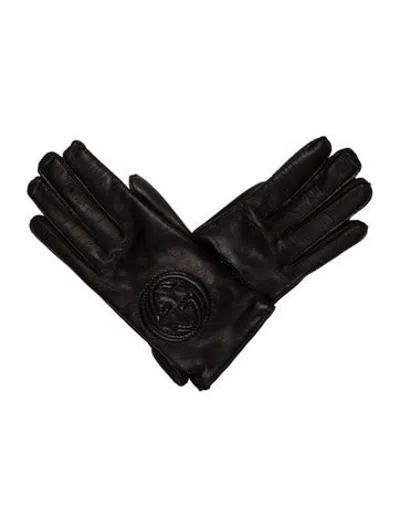 Pre-owned Gucci Women's Leather Gloves In Black