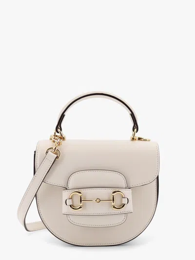 Gucci Women Leather Handbag With Horsebit Detail On The Front In Neutral