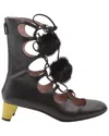 Gucci Women's Leather Heloise Lace-up Gladiator Boot (authentic Pre-loved) In Black