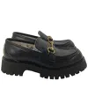 Gucci Horsebit And Bee Detail Chunky Loafers In Bl