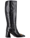 Gucci Women's Leather Horsebit Knee-high Boot (authentic Pre-loved) In Black