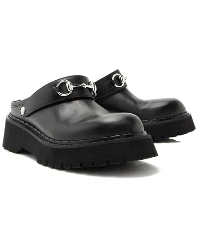 Gucci Women's Leather Horsebit Loafer Mule (authentic Pre-loved) In Black