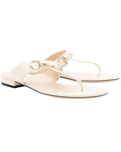 Pre-owned Gucci Women's Leather Horsebit Thong Sandal (authentic Pre-loved)