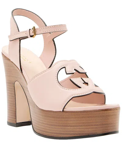 Pre-owned Gucci Women's Leather Interlocking G Cutout Platform Sandal (authentic Pre-  Loved)