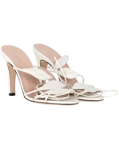 Gucci Women's Leather Leaf Strapped Sandal (authentic Pre-loved) In Multi