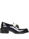 Gucci Two-tone Leather Loafers With Horsebit In Black
