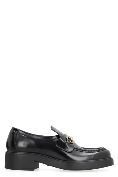 GUCCI WOMEN'S LEATHER LOAFERS
