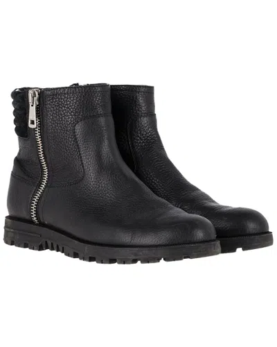 GUCCI GUCCI WOMEN'S LEATHER MICRO GG ZIPPED BOOTIE (AUTHENTIC PRE-LOVED)