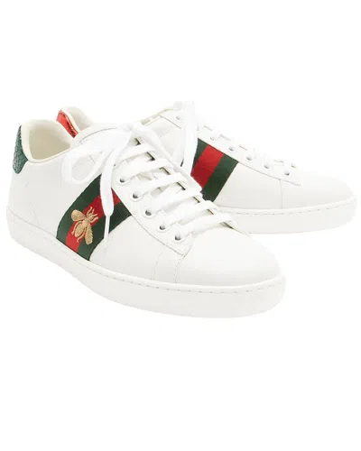 Gucci Ace Embroidered Leather Sneaker In Multi