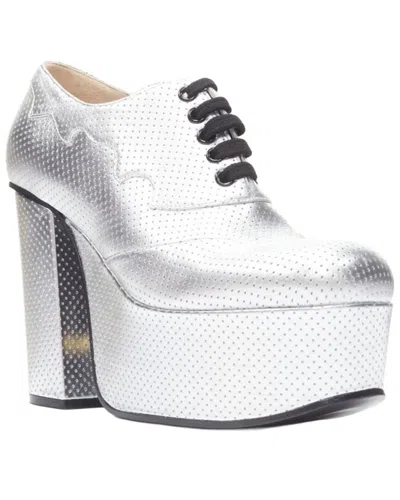 Gucci Women's Leather Platform Block Heel Bootie Mule (authentic Pre-loved) In White