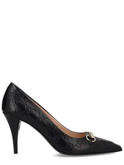 Gucci Women's Leather Pumps With Clamp Detail In Black