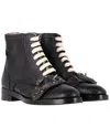 Gucci Women's Leather Queercore Brogue Wingtip Boot (authentic Pre-loved) In Black