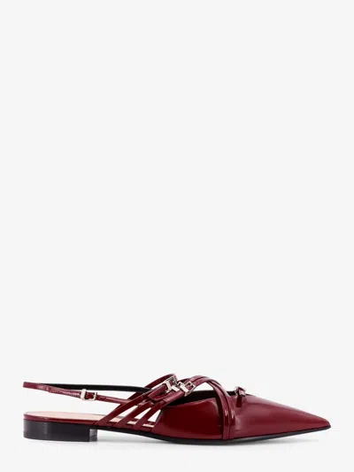 Gucci Women Leather Slingback With Bands And  Buckle