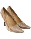 Gucci Women's Leather Snakeskin Print Pointed Pump (authentic Pre-loved) In Brown