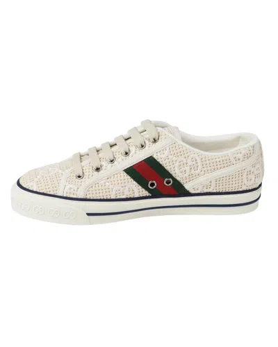 Pre-owned Gucci Women's Leather Tennis Sneakers (authentic Pre-loved)
