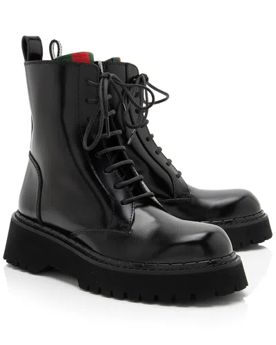 Pre-owned Gucci Women's Leather Thea Combat Boot