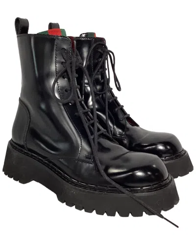 Gucci Thea Lug Sole Boots In Black Leather