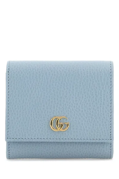 Gucci Women Light Blue Leather Wallet