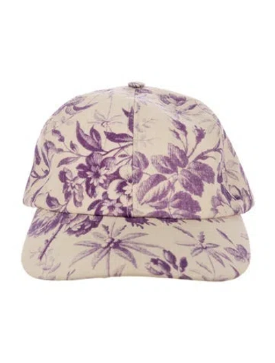 Pre-owned Gucci Women's Linen Baseball Cap In Neutrals