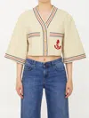 Gucci Cotton Linen Gauze Shirt In Ivory