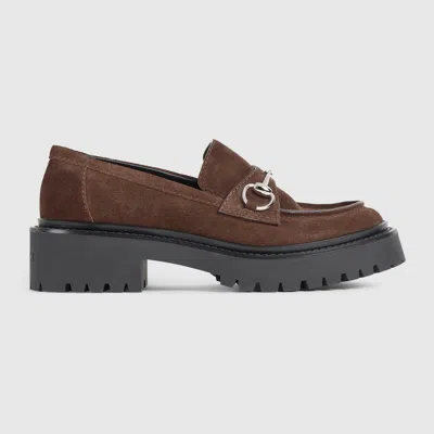 Gucci Women's Loafer With Horsebit And Lug Sole In Brown