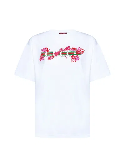 Gucci Women Logo Cotton T-shirt In White