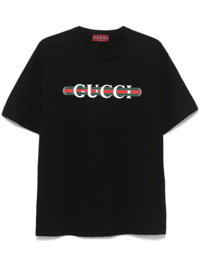 Gucci Women Logo Cotton T-shirt In Blue