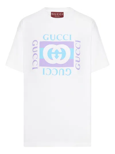 Gucci Women Logo Cotton T-shirt In White