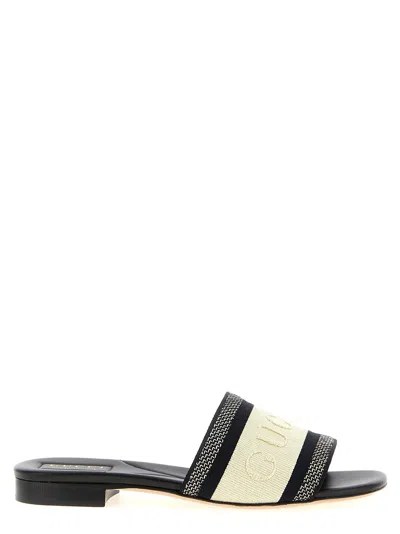 Gucci Women Logo Embroidery Sandals In Multi