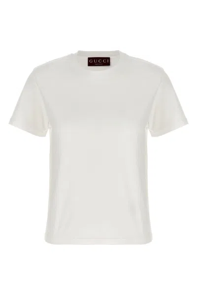 Gucci Women Logo Embroidery T-shirt In White
