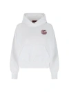 Gucci Cotton Sweatshirt With Hood And Kangaroo Pocket In White