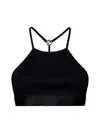 Gucci Interlocking G Ribbed Cropped Top In Black