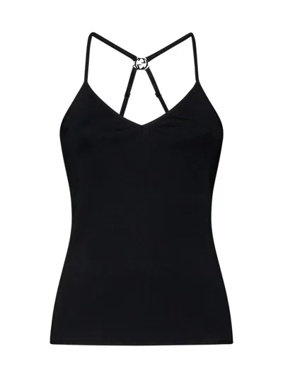 Gucci Women Logo-plaque Jersey Top In Black