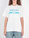 Gucci Womens Brand-print Relaxed-fit Cotton-jersey T-shirt White Mc In White