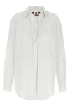 Gucci Women White Shirt With Tonal Logo Lettering Embroidery On The Collar In Cotton Woman In Neutral