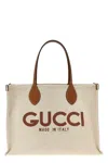 Gucci Borsa Shopping In Tela Sabbia Donna In Cream