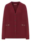 Gucci Knit Cardigan Featuring Horsebit Detail In Red