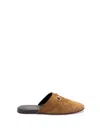 Gucci Camel Suede Slippers In Brown