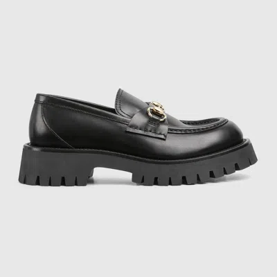 Gucci Women Women`s Lug Sole Loafer With Horsebit In Black
