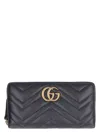 Gucci Mini Quilted Leather Zip Around Wallet In Black