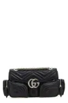 Gucci Small Shoulder Bag With Chain Strap And Chevron Pattern In Black