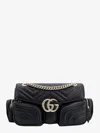 Gucci Small Shoulder Bag With Chain Strap And Chevron Pattern In Black